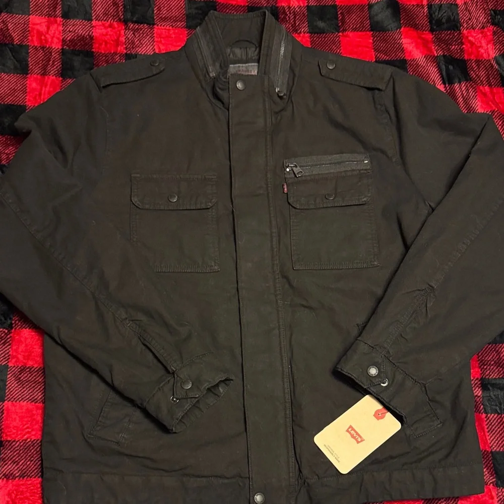 NWT Levi's Men's Black Military Field Jacket - Picture 1 of 7